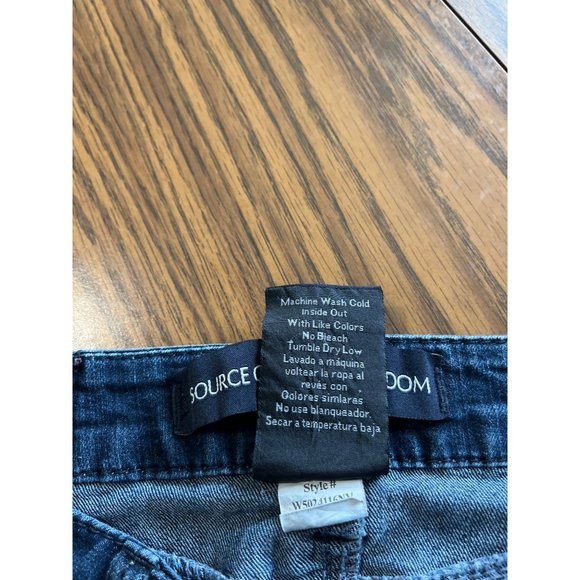 Source of Wisdom woman’s pull on button front straight leg jean size 0 - Picture 8 of 14